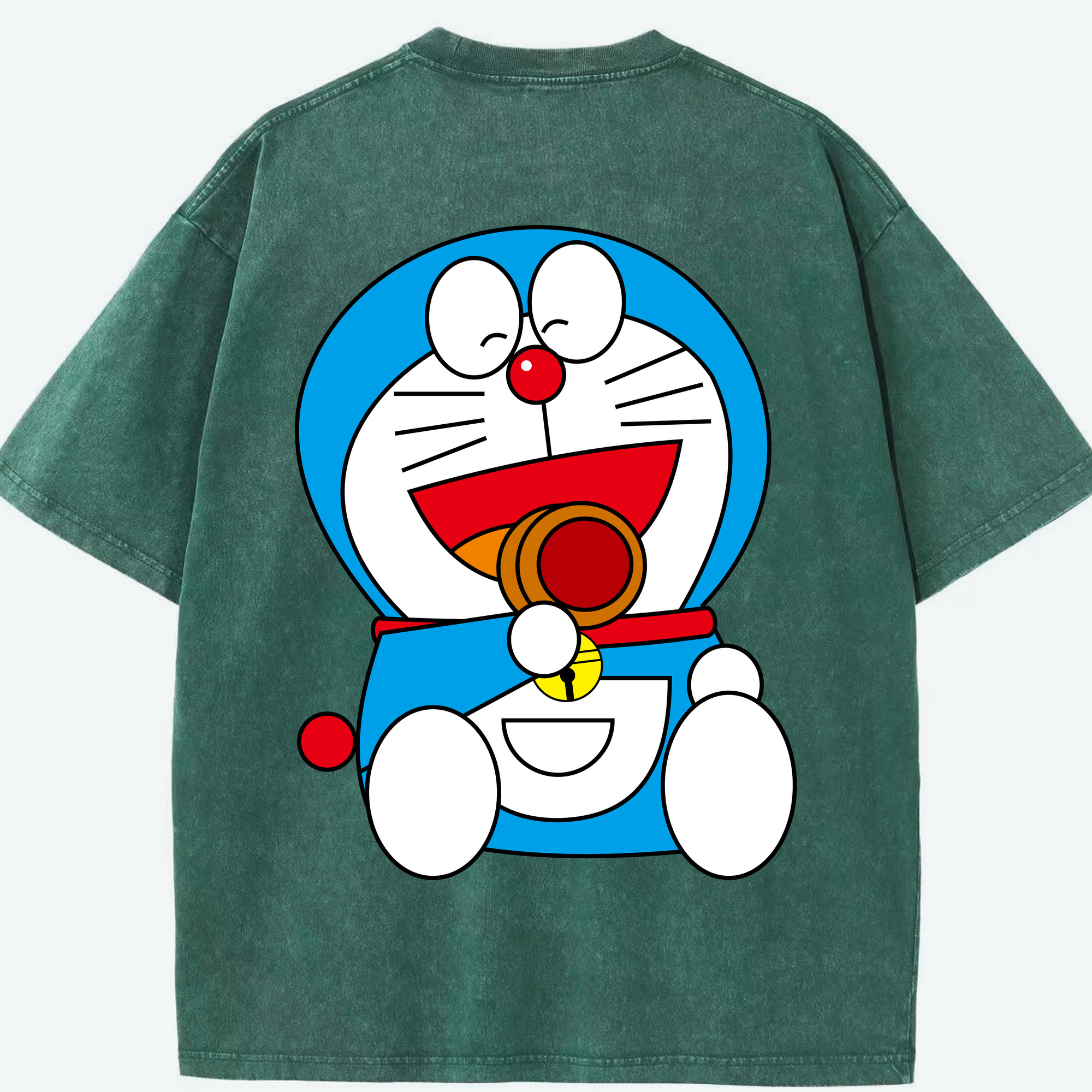 （画像用） ドラえもん Doraemon 綿100% ヴィンテージ風 半袖Tシャツ（背面プリント）